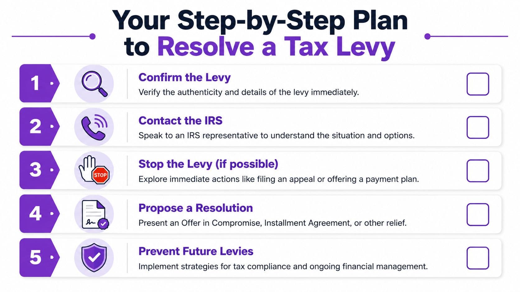 Your Step-by-Step Plan to Resolve a Tax Levy