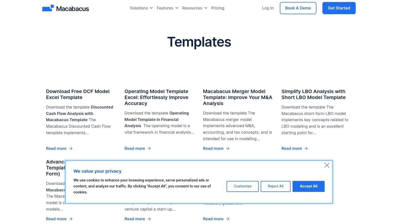 Macabacus – Free Excel Model Templates + Modeling Add‑in