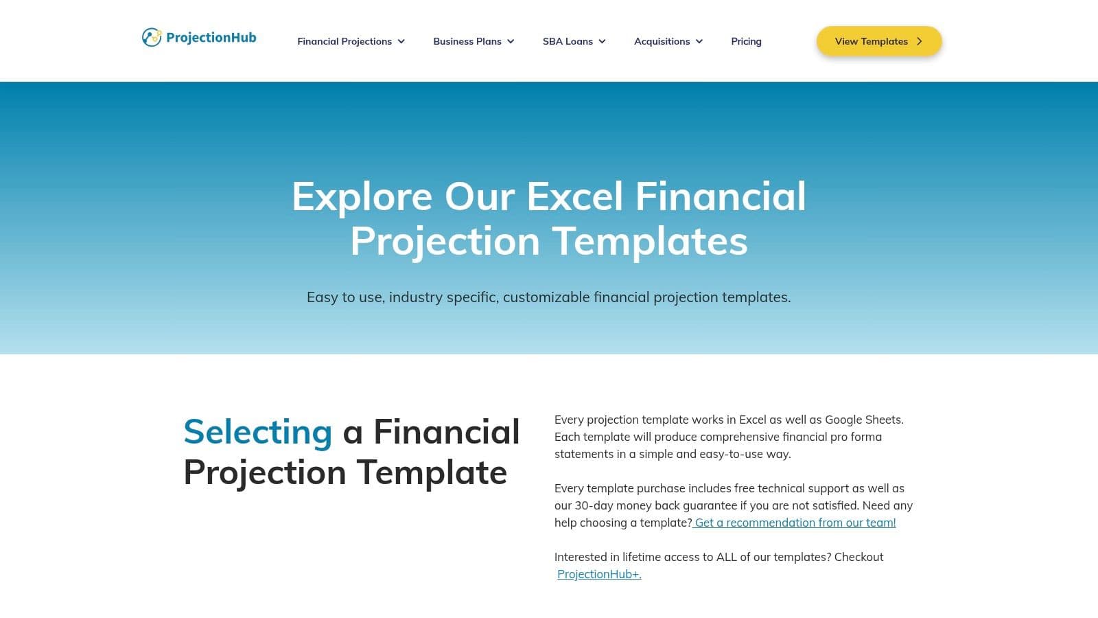 ProjectionHub – 100+ CPA‑Prepared Industry Templates